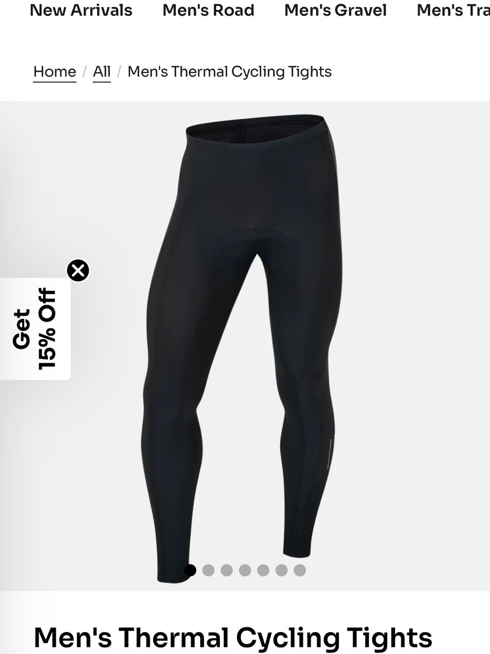 Pearl Izumi Men's Black Thermal Cycling Tights